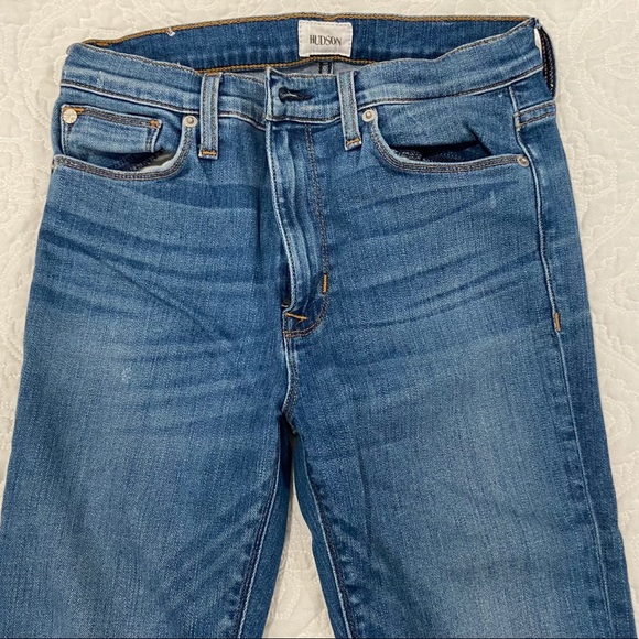 HUDSON BARBARA DISTRESSED SKINNY JEANS SZ 27 - Picture 5 of 9